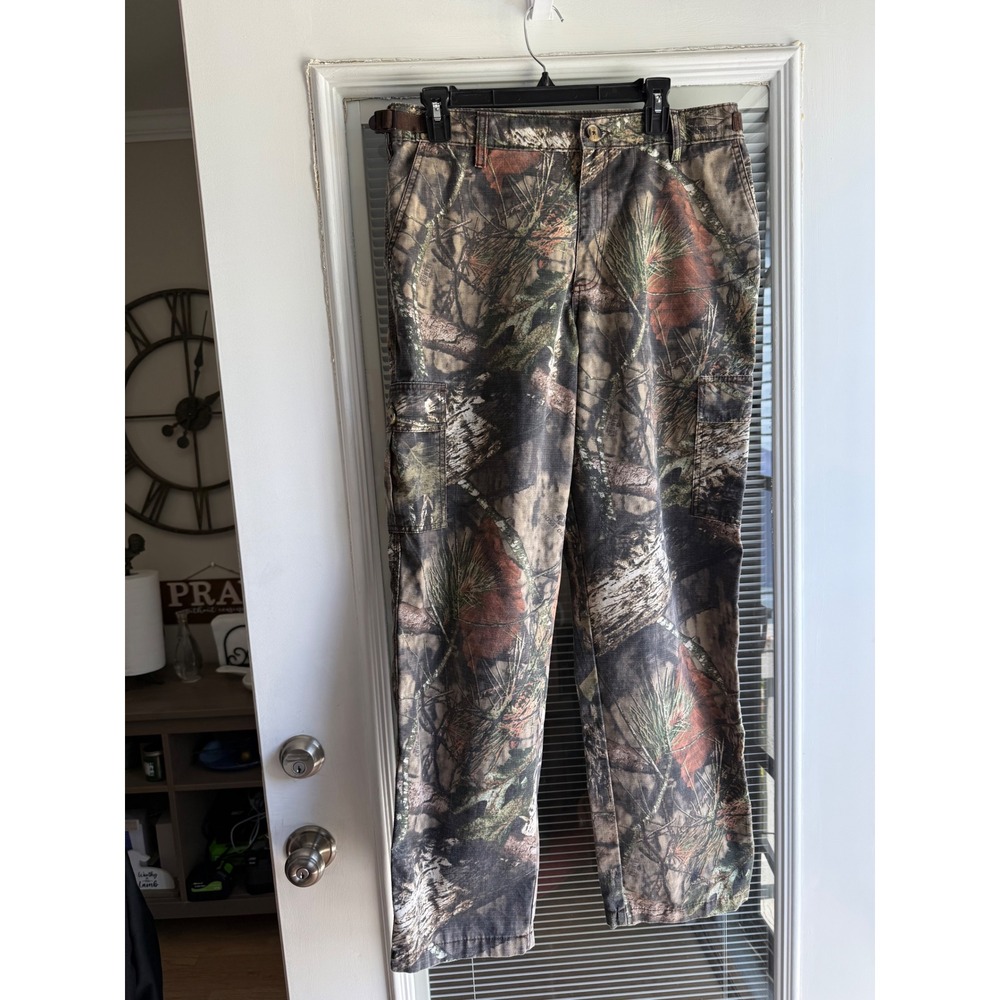 Rustic Ridge Cargo Pants Mens Medium Camo Ripstop Utility Belted